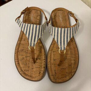 Sperry T-bar Striped Sandal - Size 8.5